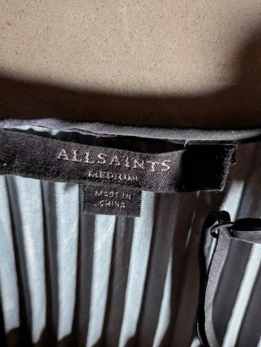 AllSaints | Leowa Viola Pleated Satin Midi Slip Dress Only - Picture 4 of 16